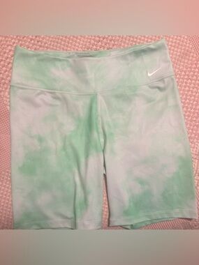 Nike Mint Tie-Dye Light Green Athletic Bike Shorts